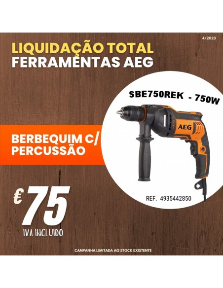 Berbequim martelo AEG SBE 750 RE, Promoções, Preços Baixos, Berbequins, Ferramentas eletricas, berbequim, promoções