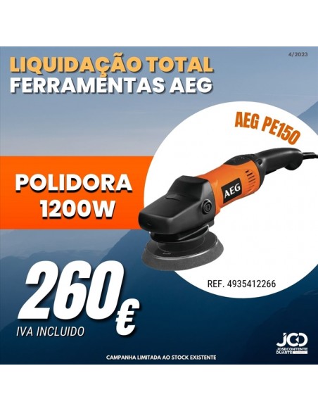 Polidora AEG PE150, 4935412266, Polidoras 1200W, AEG, Preços Baixos, descontos, Ferramentas eletricas, Construção