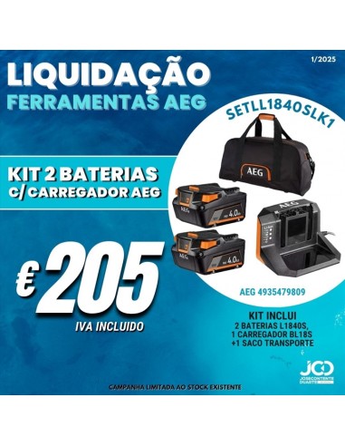 kit baterias, carregador, AEG SETLL 1840SLK1, Ferramentas sem fio, ferramentas a Bateria, Ferramentas AEG, Ferramentas