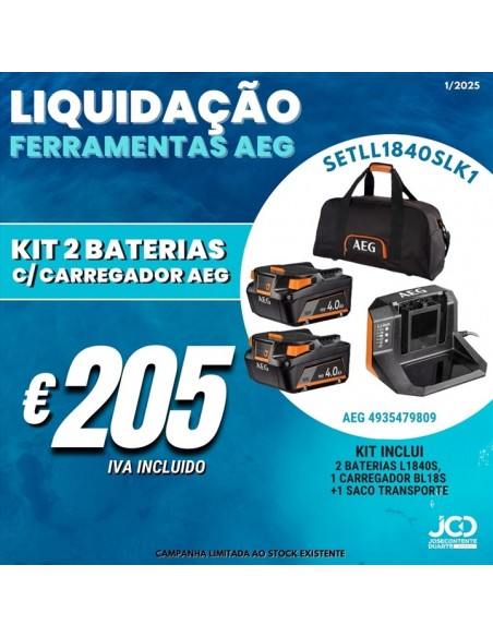 kit baterias, carregador, AEG SETLL 1840SLK1, Ferramentas sem fio, ferramentas a Bateria, Ferramentas AEG, Ferramentas