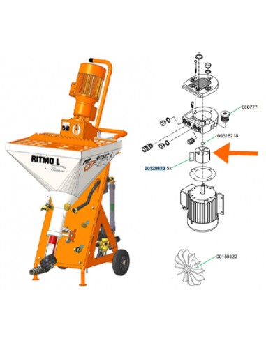 Kit de reparação 5 palhetas compressor R80, Maquina de reboco PFT Ritmo L, Compressores máquinas de reboco, Preços
