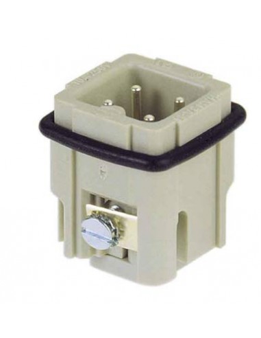 Ficha Cega Macho com 4 pinos, Ficha HDC Macho, 4 polos, Harting, Fichas HDC, conectores, Fichas, maquinas, PFT G4