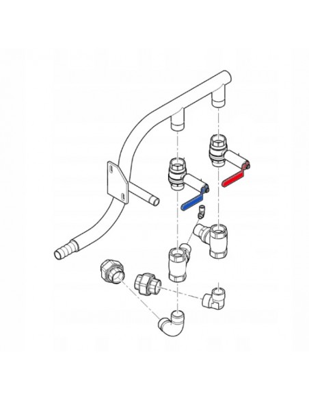 Torneira 1 polegada, Macho / Fêmea, PM M740, Torneira azul, peças para maquina de Betonilha, Putzmeister M740, Torneir