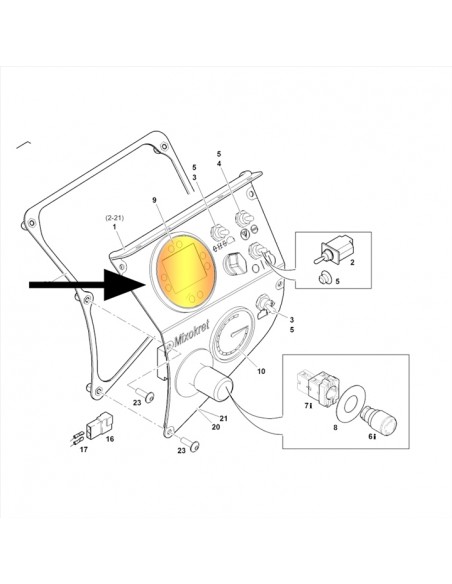 Contador Display Led PM M740, 4 facelift, ecrã, Quadro, Painel de Controlo, misturadora betonilha, Putzmeister, Peças