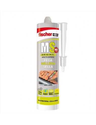 Silicone MS Plus Fischer, transparente, Branco, Cinza, Castanho, Silicones,.Cola e Veda, 290ml, Fischer, quimicos