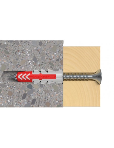 Buchas Duopower Fischer, Fixação, Em alvenaria, Betão, Fixa, Bucha, 100 unidades, Paredes, tetos, materiais, Silicone