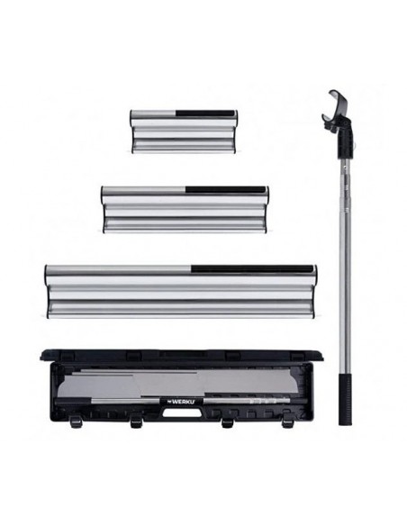 Conjunto de Espátulas INOX com Cabo Telescópico, antiderrapante, cabo telescópico em alumínio, Ferramentas Werku