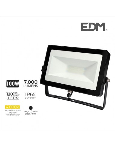 Projetor Led 100W 4000 K 7000 Lumens EDM, Projetores para profissionais, Construção, Pintura, Estuque, Pladur, Luz