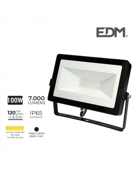 Projetor Led 100W 4000 K 7000 Lumens EDM, Projetores para profissionais, Construção, Pintura, Estuque, Pladur, Luz