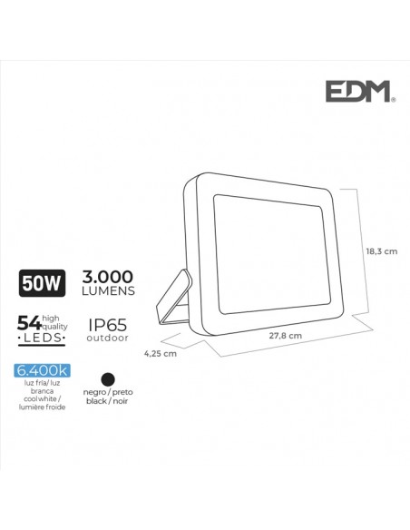 Projetor Led 50W 6400K, Iluminação para obras de construção, ferramentas de iluminação, Ferramentas eletricas, pre