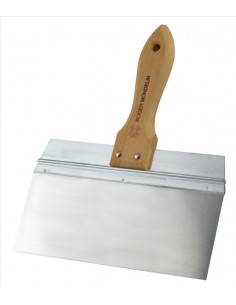 Espatula com cabo de madeira lamina inox, Plaquistas, ferramentas, Lamina Inox, Alisadora Inox para gesso cartonado