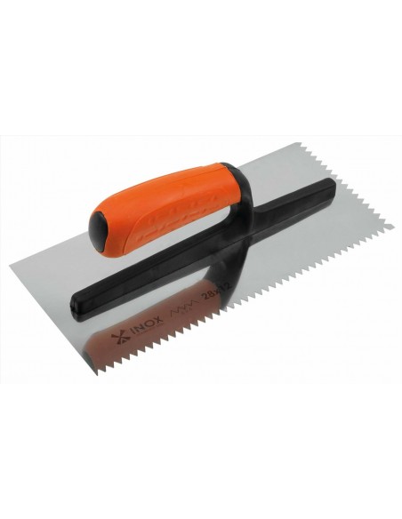 Liçosas dentadas, Lamina dentada, 280x120 mm, Dentes triangulares, Cabo Soft, Lâmina Inox, Ladrilhos, Ladrilhadores Liçosas dentadas, Lamina dentada, 280x120 mm, Dentes triangulares, Cabo Soft, Lâmina Inox, Ladrilhos, Ladrilhadores