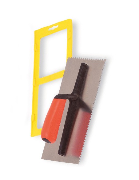 Liçosas dentadas, Lamina dentada, 280x120 mm, Dentes triangulares, Cabo Soft, Lâmina Inox, Ladrilhos, Ladrilhadores Liçosas dentadas, Lamina dentada, 280x120 mm, Dentes triangulares, Cabo Soft, Lâmina Inox, Ladrilhos, Ladrilhadores