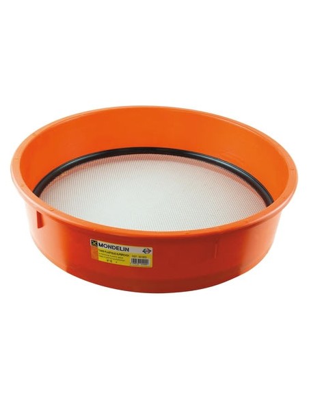 Crivos de plástico, com redes várias medidas, Crivos, Areia, terra, vermelho