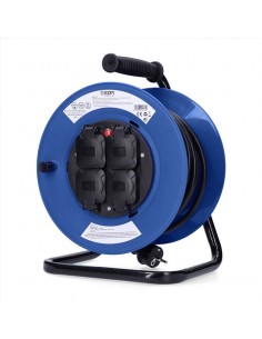 Rolo de fio eletrico, extensão, rolo de cabo, material eletrico, Carretel de Cabo, 4 tomadas com terra