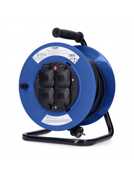 Rolo de fio eletrico, extensão, rolo de cabo, material eletrico, Carretel de Cabo, 4 tomadas com terra