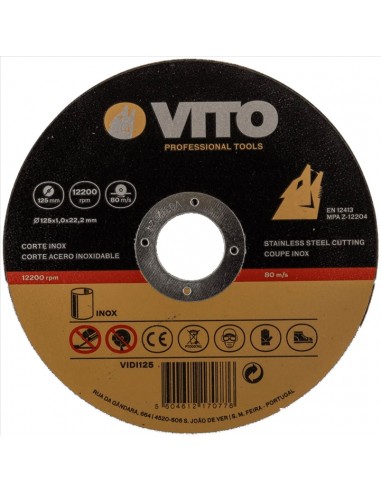 Discos de corte Inox Vito, Discos para corte de aço inox, Discos de corte, Metal, Aço Inoxidável, Vito, preços, Loja Discos de corte Inox Vito, Discos para corte de aço inox, Discos de corte, Metal, Aço Inoxidável, Vito, preços, Loja