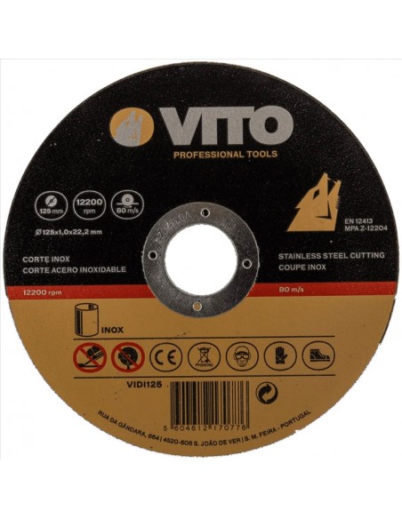 Discos de corte Inox Vito, Discos para corte de aço inox, Discos de corte, Metal, Aço Inoxidável, Vito, preços, Loja Discos de corte Inox Vito, Discos para corte de aço inox, Discos de corte, Metal, Aço Inoxidável, Vito, preços, Loja