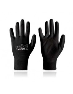 Luvas Poliuretano, Proteção, Trabalho, Luvas Pretas, preço especial, Luvas Werku, Luvas de Poliuretano, Nylon