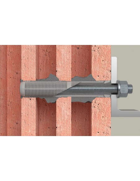 camisa, taco, fixação, bucha quimica, parafusos, buchas, instalações profissionais, construção, tijolos perfurados