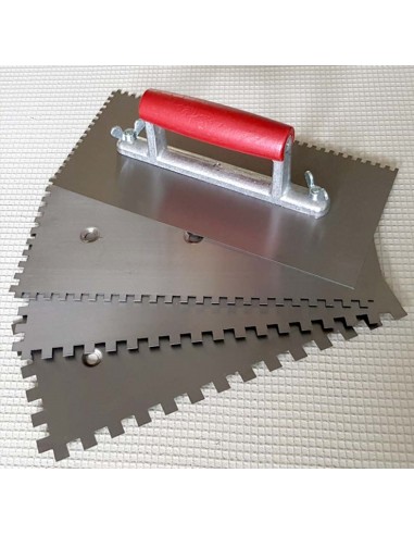 Palustra dentada, Ferramentas manuais de ladrilhador, Espatula dentada, várias lâminas, inox, laminas, aço inoxidavel