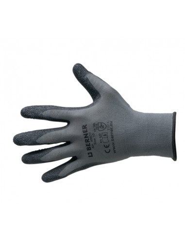 Luvas Nylon revestimento Latex, Luvas para construção, trabalho com máquinas, ferramentas, Luvas de trabalho, Roupa