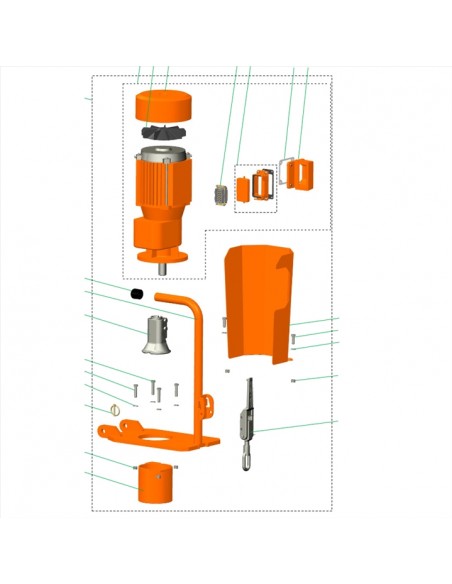 Peças e acessórios para Motor, Ritmo L Plus, Peças de origem, peças para máquinas de projetar, Cardan, Máquinas PF