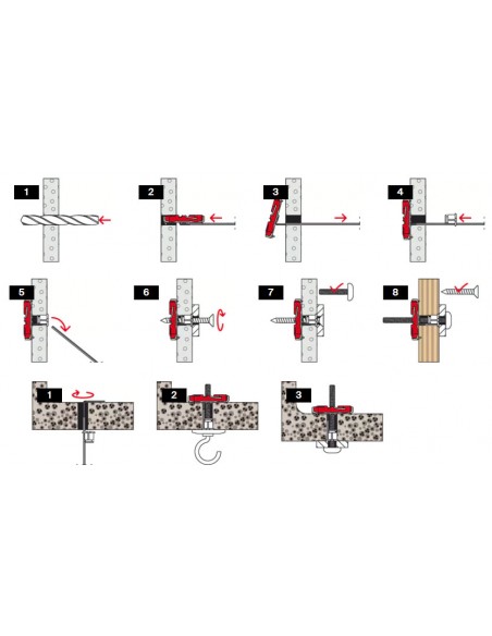 Buchas Duotec, Fischer, Nylon, parafusos, cargas elevadas, fixação, buchas, materiais de fixação