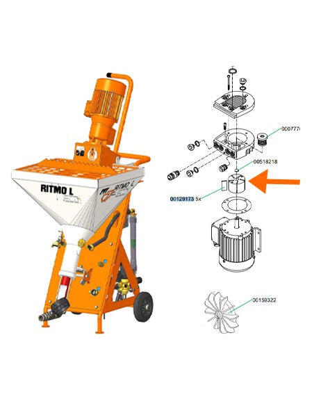 Kit de reparação 5 palhetas compressor R80, Maquina de reboco PFT Ritmo L, Compressores máquinas de reboco, Preços