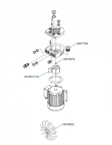 Kit de reparação 5 palhetas compressor R80, Maquina de reboco PFT Ritmo L, Compressores máquinas de reboco, Preços