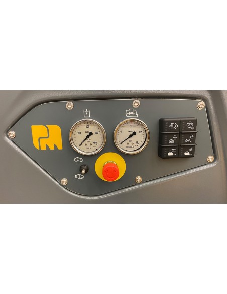 Máquina de betonilha com balde de carga e pá de arrasto, Maquinas de Betonilha, Máquinas Putzmeister, construção