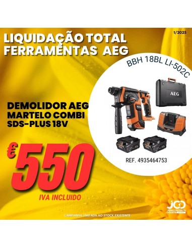 KIT MARTELO COMBI SDS-PLUS AEG 18V...